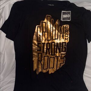 Grown from Strong Roots Black and Gold Women's Top